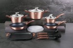 Berlinger Haus Σετ αντικολλητικά μαγειρικά σκεύη 14 τεμαχίων με τριπλή μαρμάρινη επίστρωση Metallic Rose Gold, BH-7124